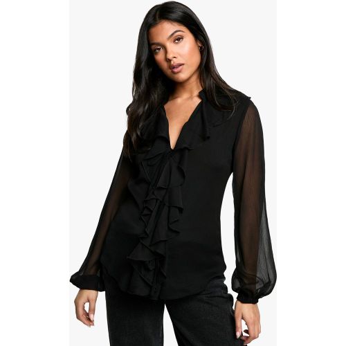 Maternité - Blouse De Grossesse Longue À Volants - 38 - boohoo - Modalova