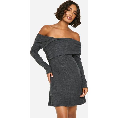 Tall" - Robe Asymétrique Courte En Maille Brossée - 34 - boohoo - Modalova