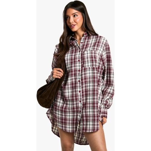 Robe Chemise Oversize À Carreaux Et Épaulettes - 36 - boohoo - Modalova