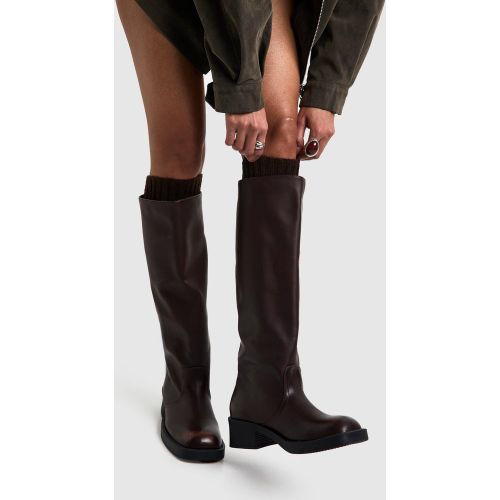 Bottes Hautes À Empiècement En Maille Large - 36 - boohoo - Modalova