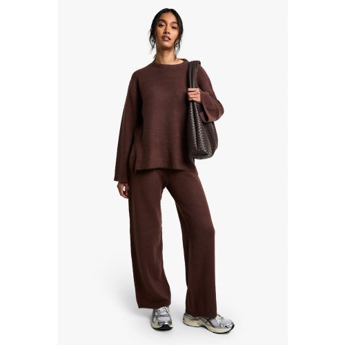 Ensemble En Maille Douce Avec Pull Et Pantalon Flare - S - boohoo - Modalova