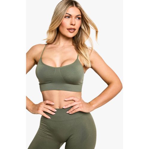 Brassière De Sport Premium Côtelée Sans Coutures - L - boohoo - Modalova