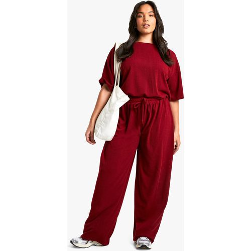 Grande Taille - Ensemble Avec T-Shirt Et Pantalon Large - 46 - boohoo - Modalova