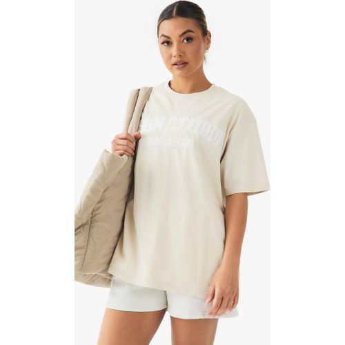 T-Shirt Oversize À Slogan - Blanc Écru - S, Blanc Écru - boohoo - Modalova