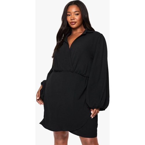 Grande Taille - Robe Courte Portefeuille - 44 - boohoo - Modalova