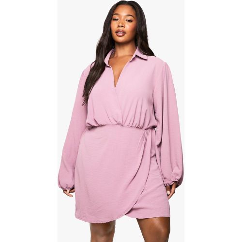 Grande Taille - Robe Courte Portefeuille - 44 - boohoo - Modalova