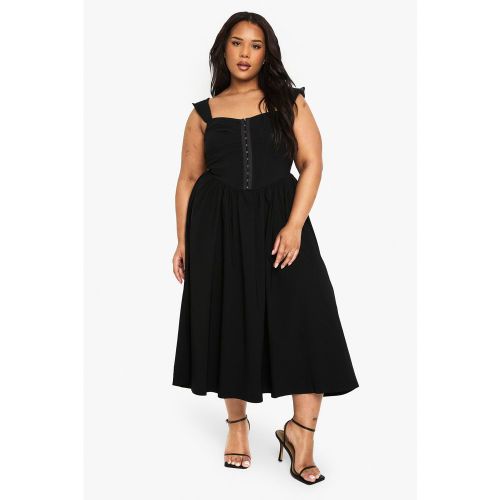 Grande Taille - Robe Corset Mi-Longue - 52 - boohoo - Modalova