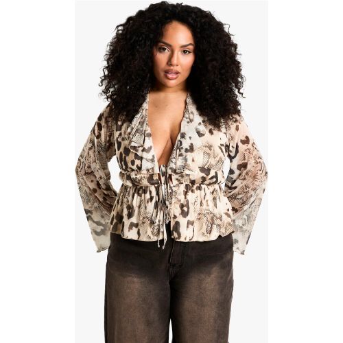 Grande Taille - Top Volanté À Manches Évasées - 44 - boohoo - Modalova