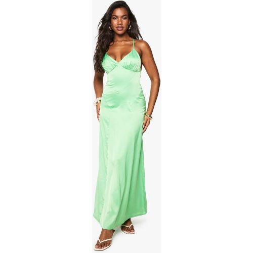 Robe Nuisette Satinée À Bretelles Croisées - 36 - boohoo - Modalova