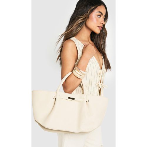 Tote Bag À Détail En Synthétique Texturé - One Size - boohoo - Modalova