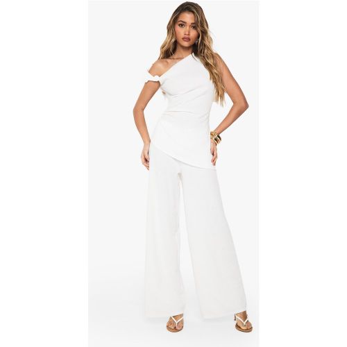 Pantalon Large Texturé - Blanc Écru - 34, Blanc Écru - boohoo - Modalova
