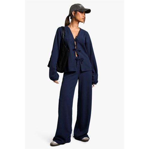 Ensemble Côtelé Avec Blouse Nouée Et Pantalon - 34 - boohoo - Modalova