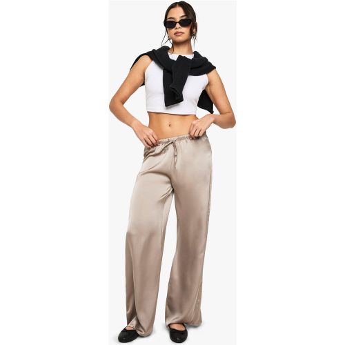 Pantalon Large Satiné - 34 - boohoo - Modalova