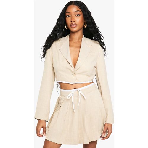 Blazer Court À Ourlets Contrastants - 36 - boohoo - Modalova