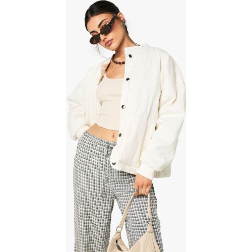 Blouson Bomber Matelassé - Blanc Écru - 36, Blanc Écru - boohoo - Modalova