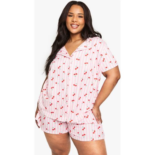 Grande Taille - Ensemble À Imprimé Cerise - 56 - boohoo - Modalova