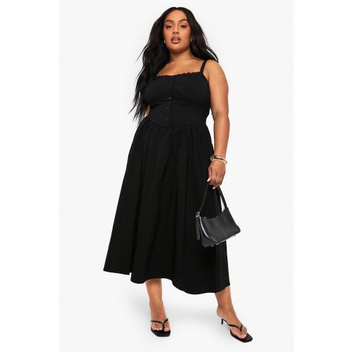 Grande Taille - Robe Mi-Longue À Bordure En Dentelle - 44 - boohoo - Modalova