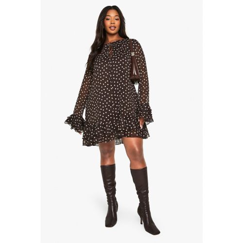 Grande Taille - Robe Volantée À Pois - 44 - boohoo - Modalova