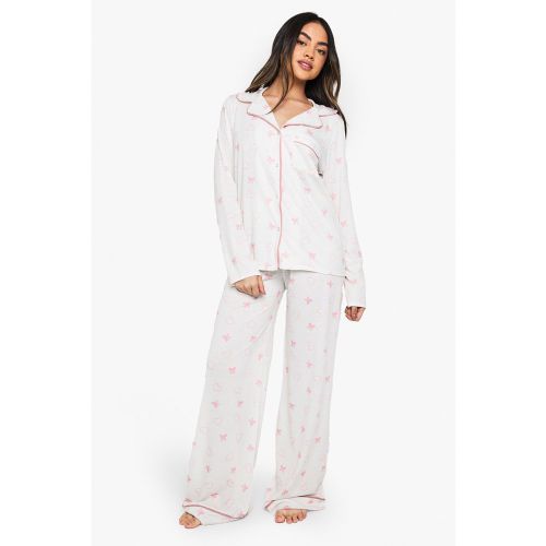 Ensemble De Pyjama À Surpiqûres Avec Chemise Et Pantalon - 34 - boohoo - Modalova