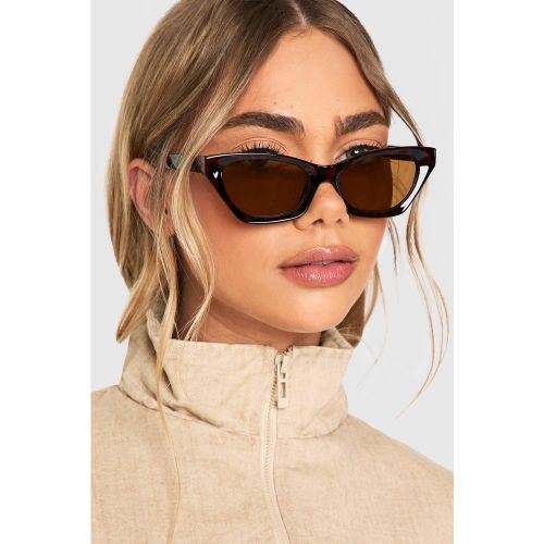 Lunettes De Soleil Œil De Chat Motif Écaille De Tortue - One Size - boohoo - Modalova