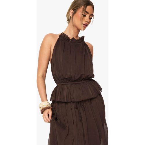 Crop Top À Col Montant Plissé - 34 - boohoo - Modalova