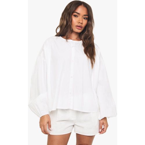 Blouse En Coton Sans Col - 38 - boohoo - Modalova