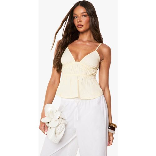 Crop Top À Volants En Coton - 34 - boohoo - Modalova