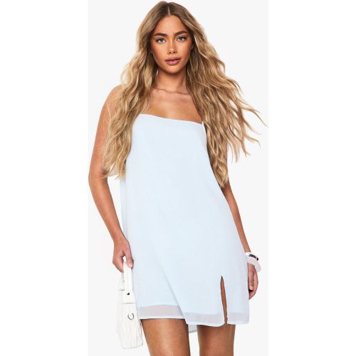 Robe Courte En Mousseline De Soie À Col Carré - 38 - boohoo - Modalova
