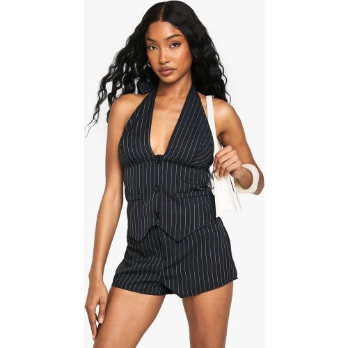 Gilet De Costume À Dos Nu Et Rayures Fines - 36 - boohoo - Modalova