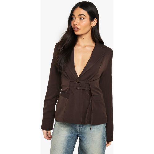 Blazer De Costume À Boucle - 34 - boohoo - Modalova