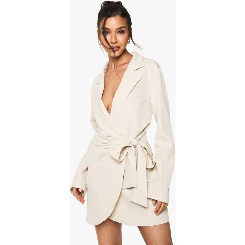 Robe Blazer De Tailleur Drapée - 34 - boohoo - Modalova