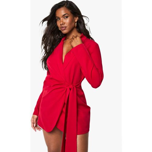 Robe Blazer De Tailleur Drapée - 34 - boohoo - Modalova