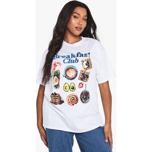 Grande Taille - T-Shirt Oversize À Slogan Breakfast - 44 - boohoo - Modalova