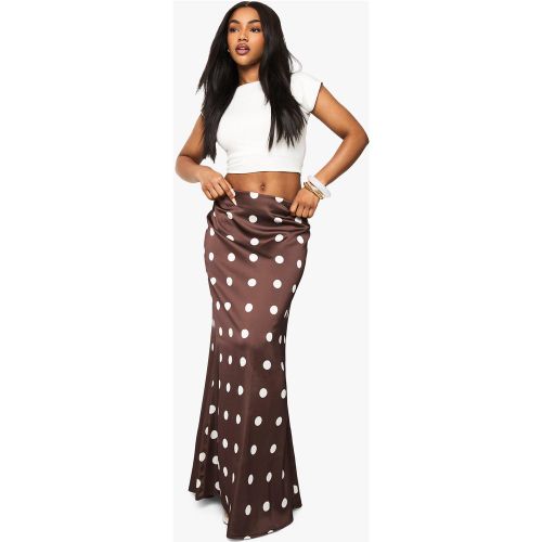 Jupe Longue Satinée À Pois - 34 - boohoo - Modalova