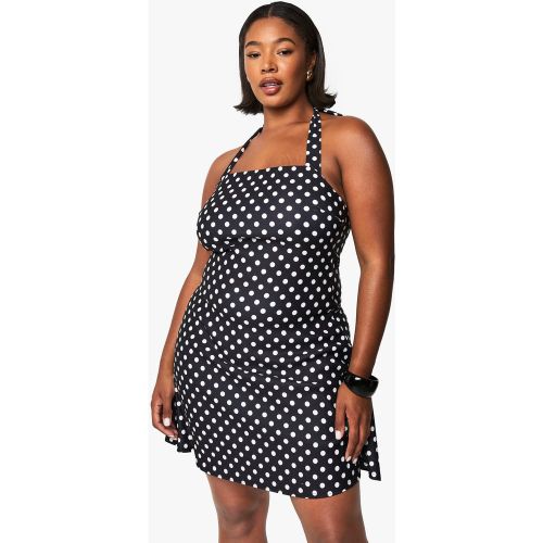 Grande Taille - Robe Courte À Col Carré Et Pois - 56 - boohoo - Modalova