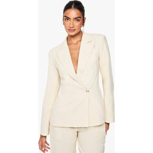 Blazer Croisé - Blanc Écru - 34, Blanc Écru - boohoo - Modalova