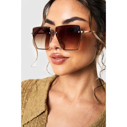 Lunettes De Soleil Carrées Oversize - One Size - boohoo - Modalova