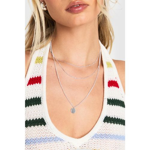 Lot De 3 Paires De Chaînes À Pendentif é - One Size - boohoo - Modalova