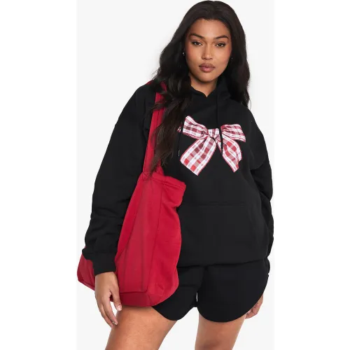Grande Taille - Sweat À Capuche Oversize À Imprimé Vichy - 44 - boohoo - Modalova