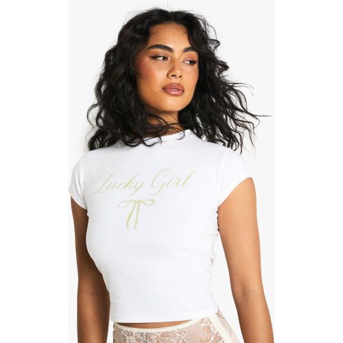 T-Shirt À Imprimé Lucky Girl - 34 - boohoo - Modalova