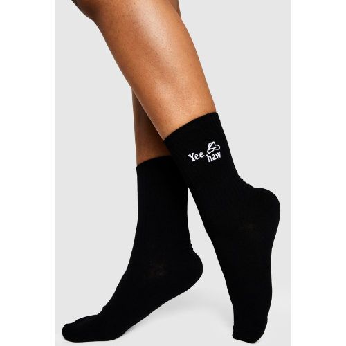 Chaussettes À Broderie Cerise - One Size - boohoo - Modalova