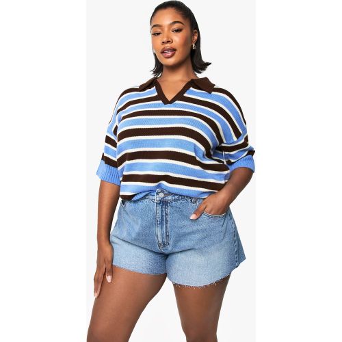 Grande Taille - Short En Jean À Ourlet Brut - 44 - boohoo - Modalova