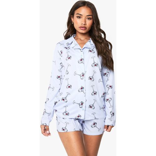 Ensemble De Pyjama Avec Chemise À Manches Longues Et Short - 34 - boohoo - Modalova