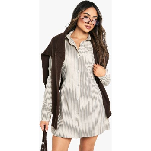 Robe Chemise Rayée À Taille Cintrée - 36 - boohoo - Modalova