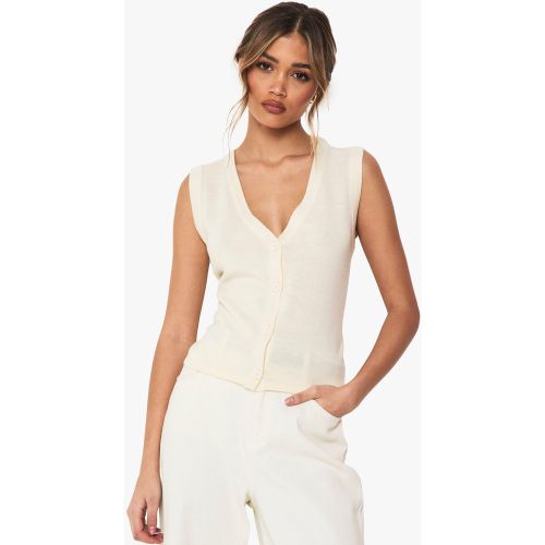 Gilet Boutonné Léger Sans Manches - L - boohoo - Modalova