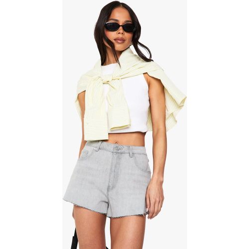 Short En Jean À Bords Bruts - 34 - boohoo - Modalova