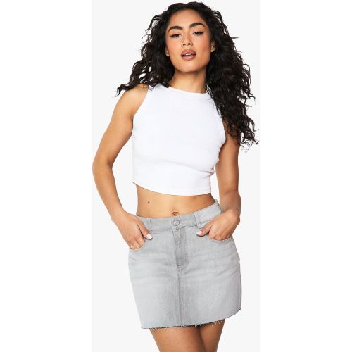 Mini-Jupe En Jean - Gris - 38, Gris - boohoo - Modalova