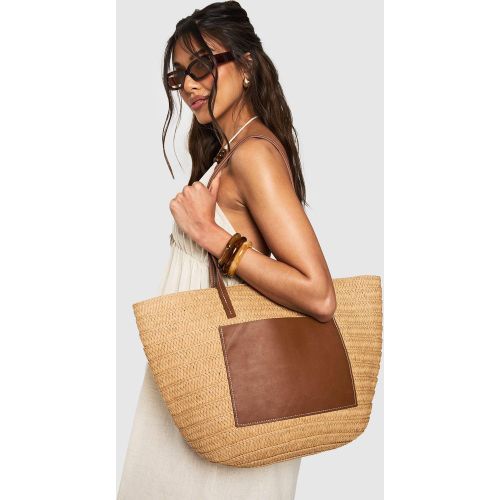 Tote Bag À Empiècement En Synthétique - One Size - boohoo - Modalova
