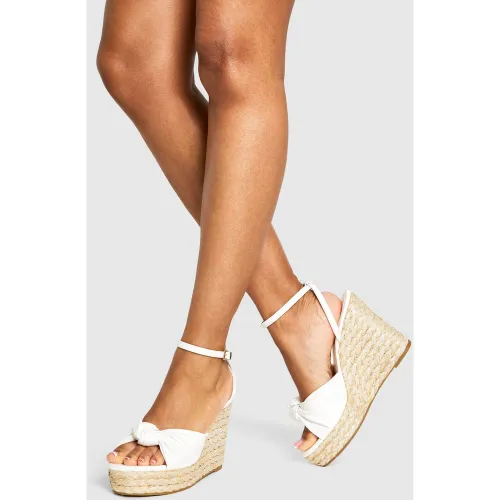 Sandales Compensées Nouées - Pointure Large - 36 - boohoo - Modalova