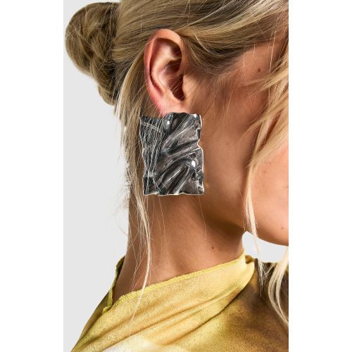 Boucles D'Oreilles Rectangulaires En Métal - One Size - boohoo - Modalova